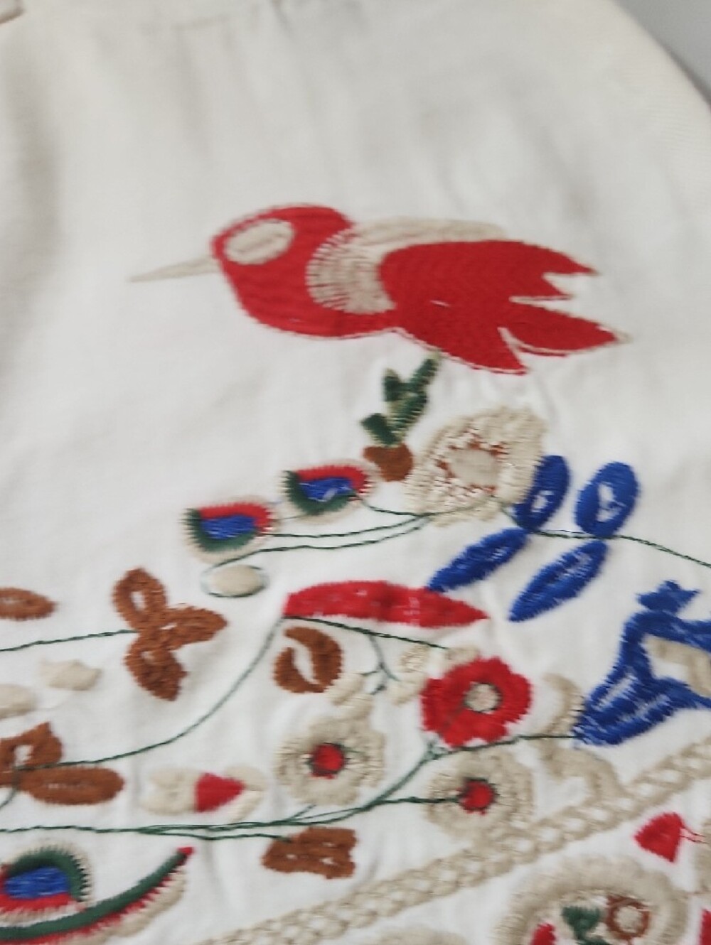Umgee White Denim Mini Skirt - Clean White With Beautiful Embroidery - Picture 4 of 13